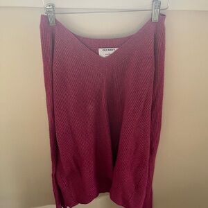 Old Navy Women's Hot Pink Knit V-neck Sweater